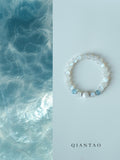 Moonlit Snow Aquamarine Bracelet