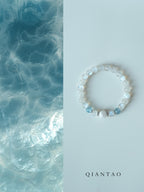Moonlit Snow Aquamarine Bracelet