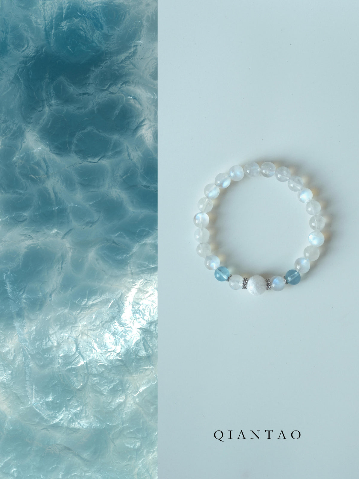 Moonlit Snow Aquamarine Bracelet