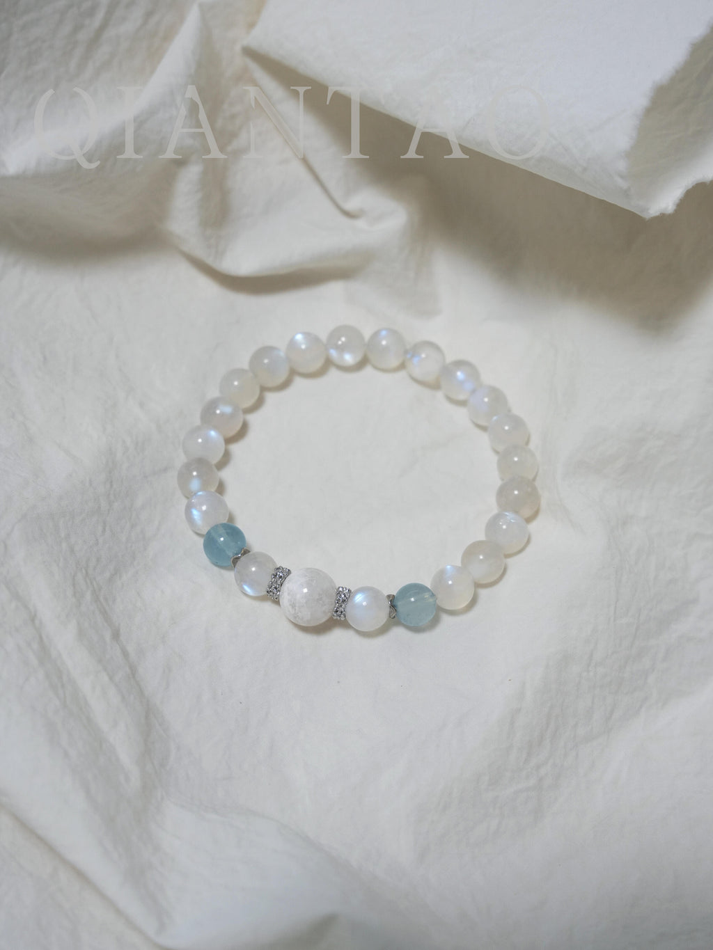 Moonlit Snow Aquamarine Bracelet