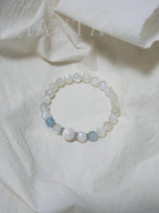 Moonlit Snow Aquamarine Bracelet