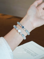 Moonlit Snow Aquamarine Bracelet