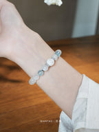 Moonlit Snow Aquamarine Bracelet