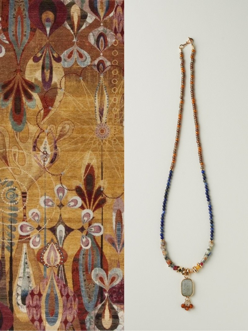 Dun Huang Lapis Lazuli Long Necklace