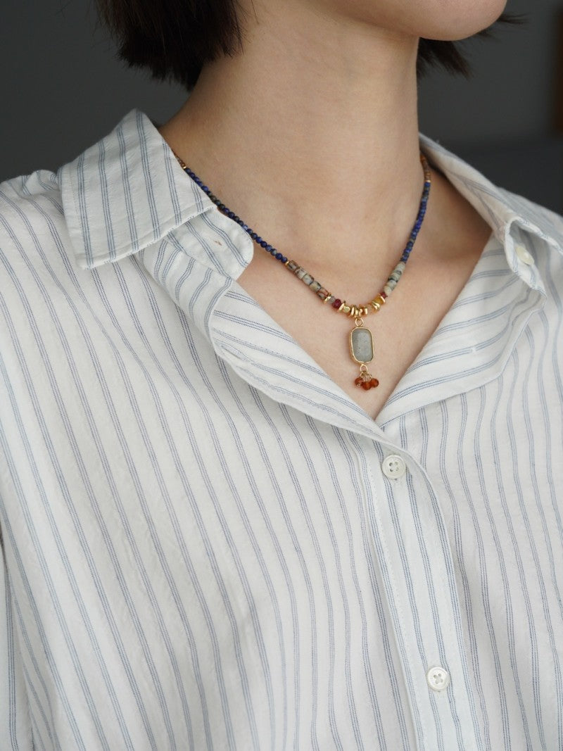 Dun Huang Lapis Lazuli Long Necklace