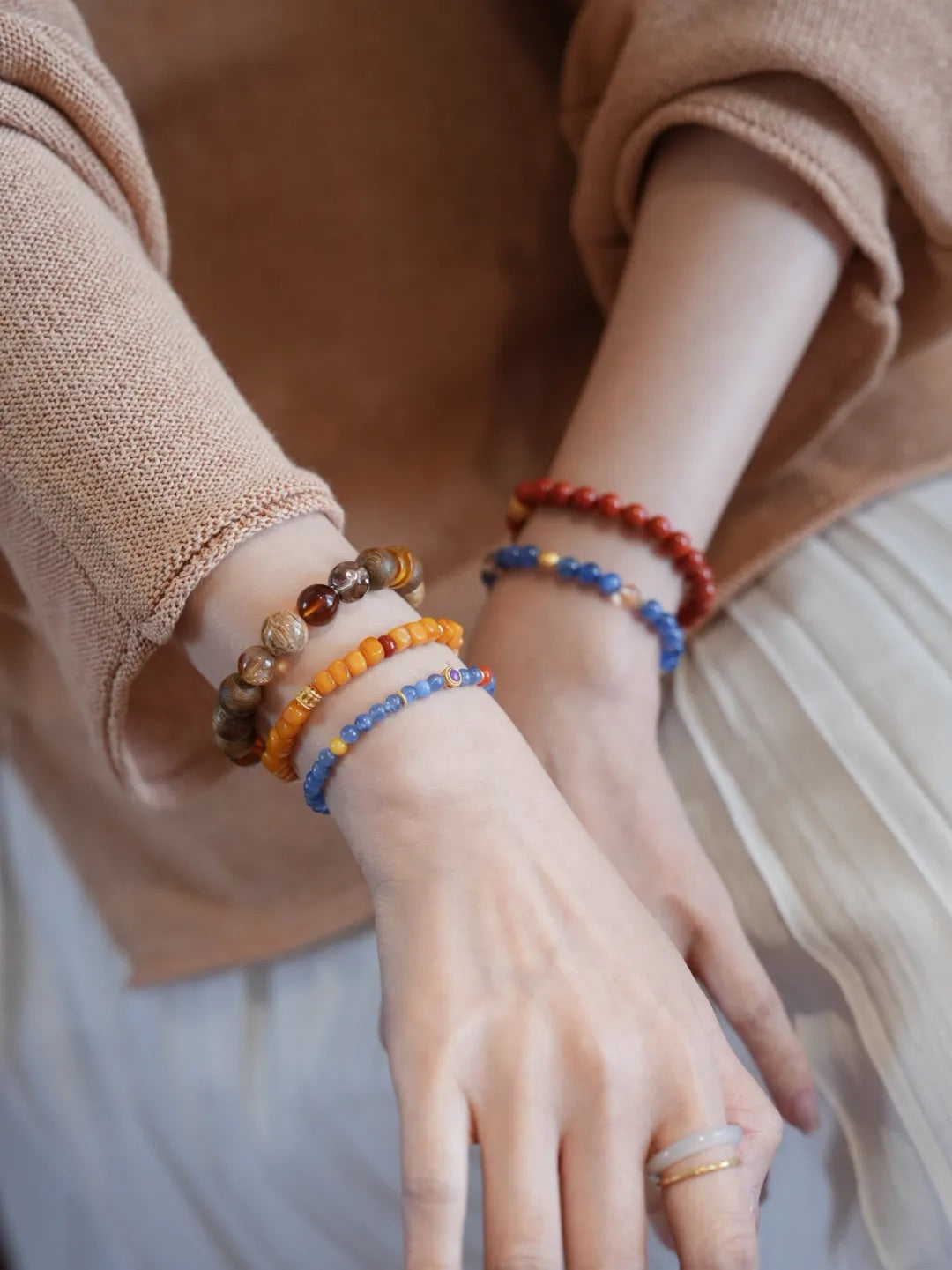 Solara Kyanite Amber Energy Bracelet