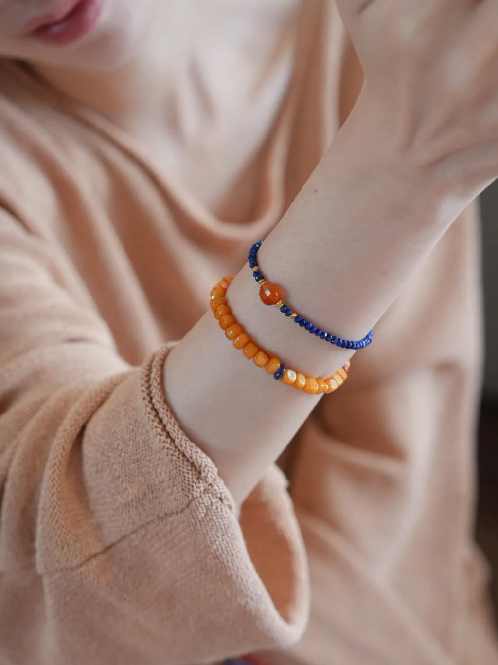 Solara Kyanite Amber Energy Bracelet