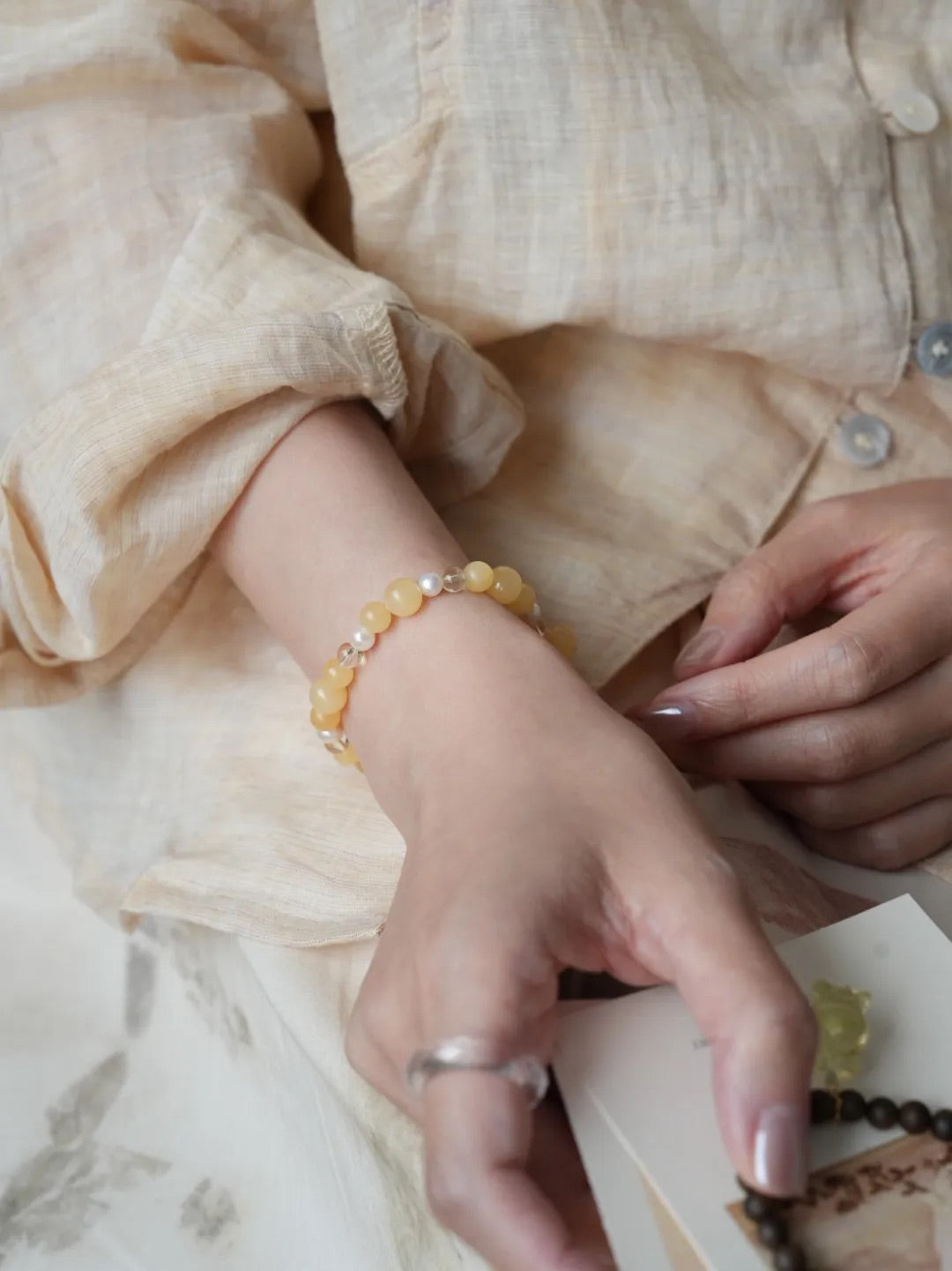 Aurelia Topaz Pearl Energy Bracelet