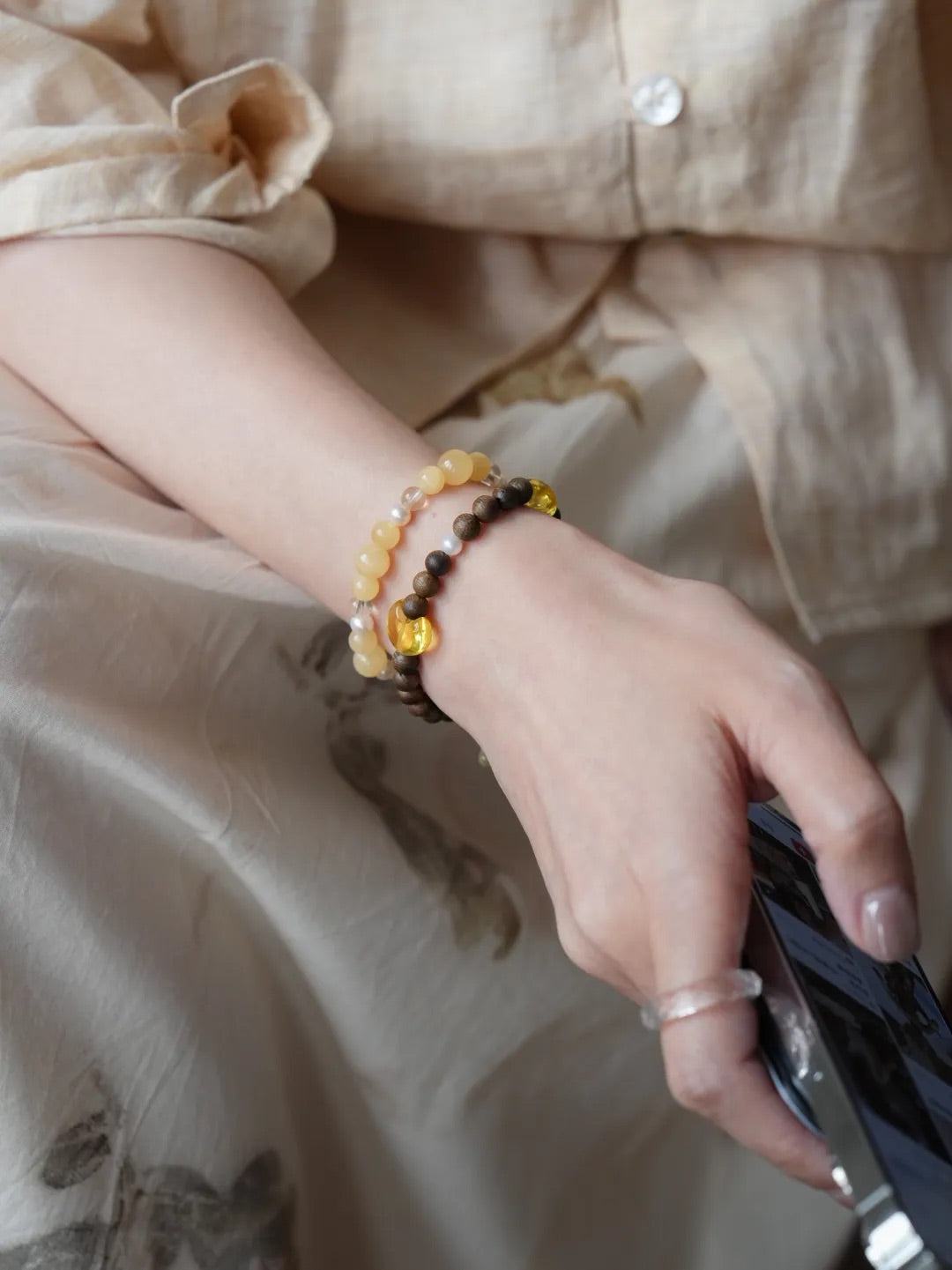 Aurelia Topaz Pearl Energy Bracelet