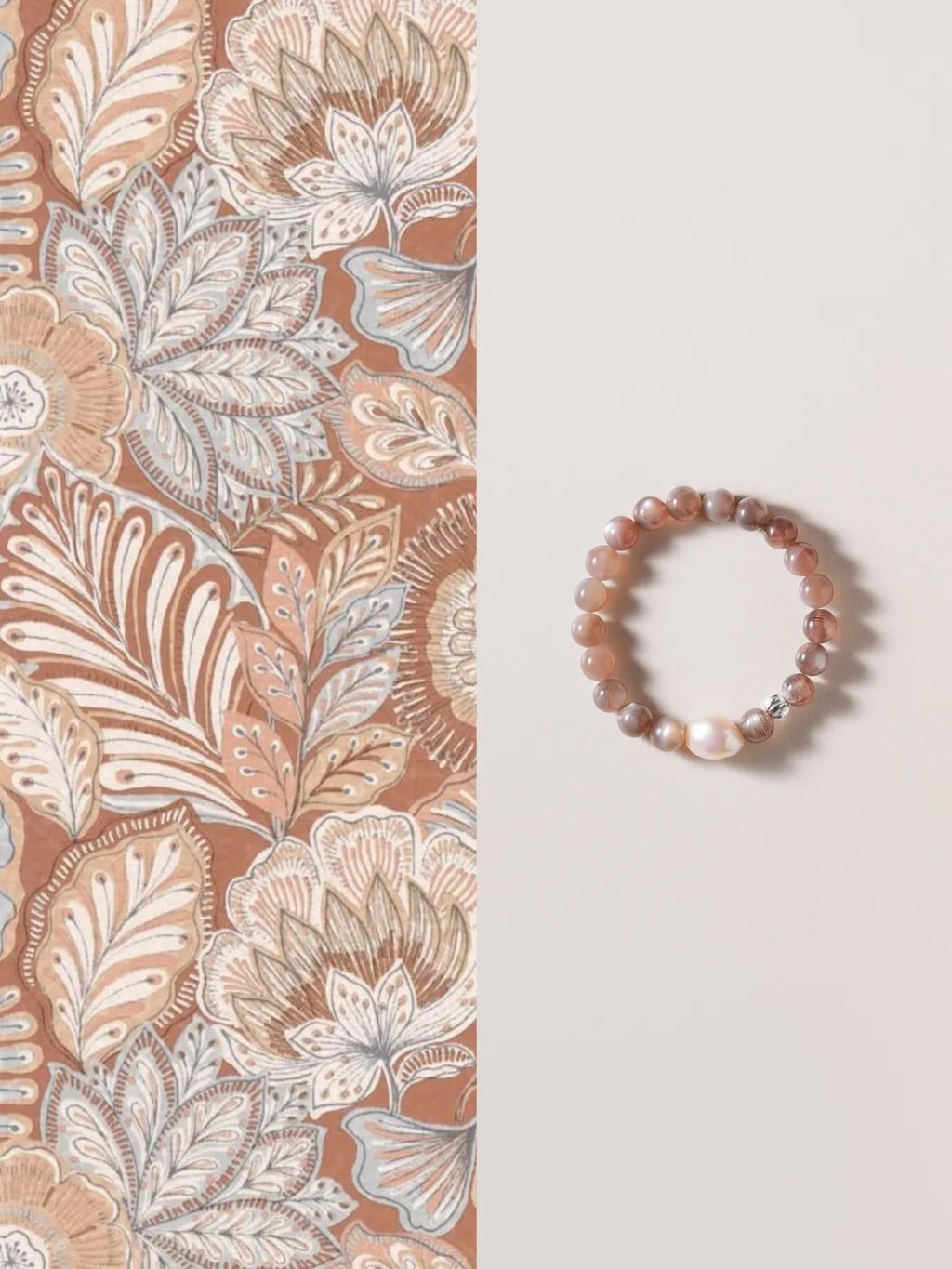 Elara Grey Quartz Pearl Energy Bracelet