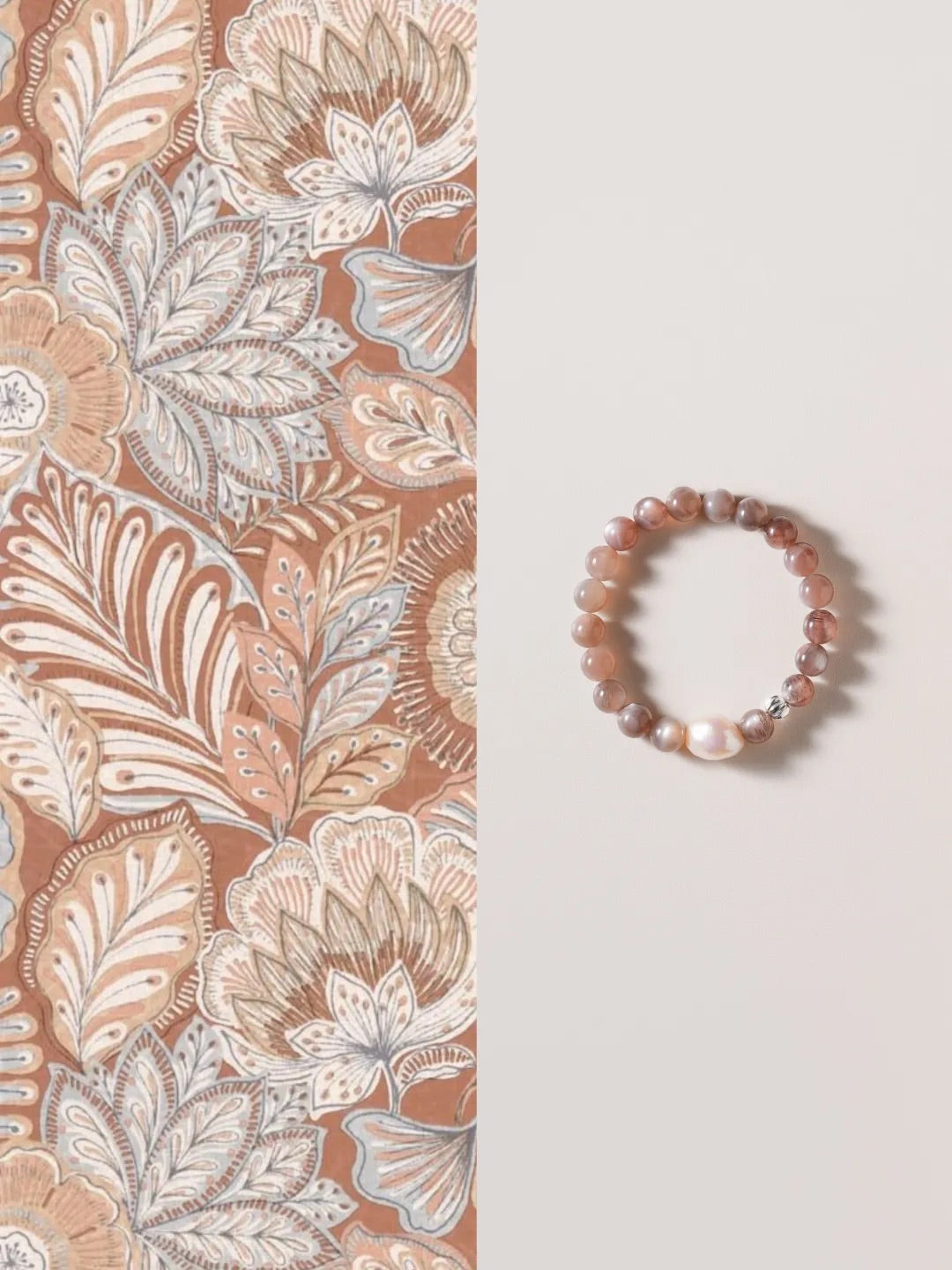 Elara Grey Quartz Pearl Energy Bracelet