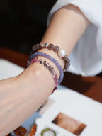 Elara Grey Quartz Pearl Energy Bracelet