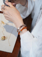 Elara Grey Quartz Pearl Energy Bracelet