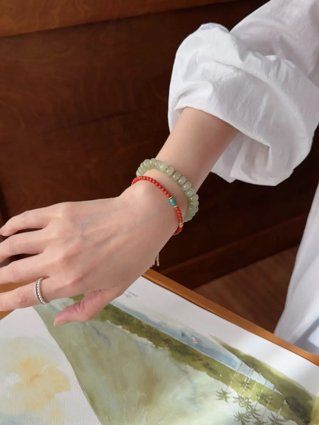 Seren Prehnite Tassel Energy Bracelet