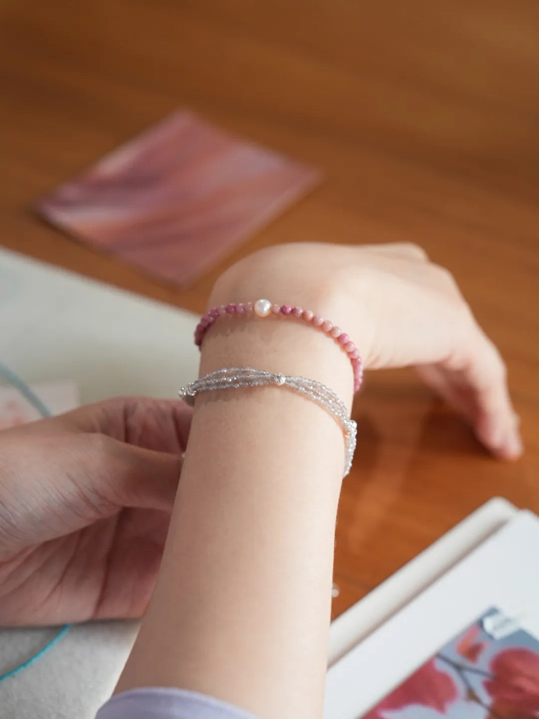 Amara Rhodochrosite Pearl Energy Bracelet