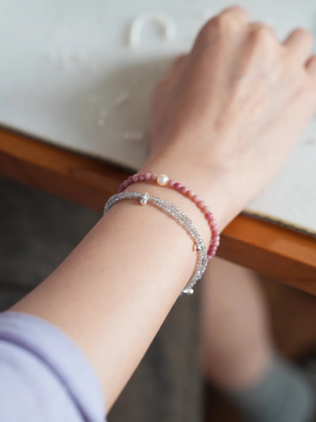 Amara Rhodochrosite Pearl Energy Bracelet