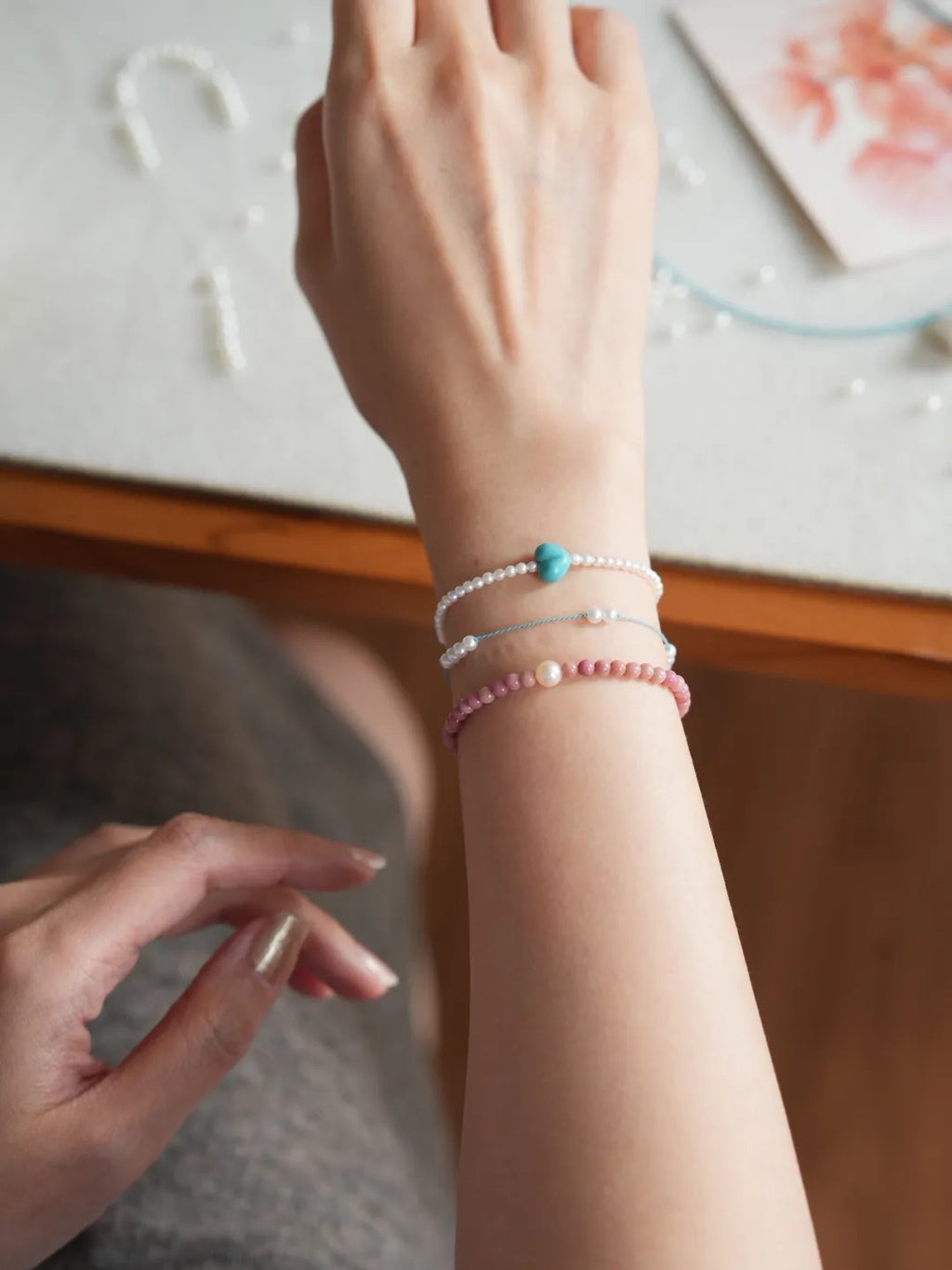 Amara Rhodochrosite Pearl Energy Bracelet