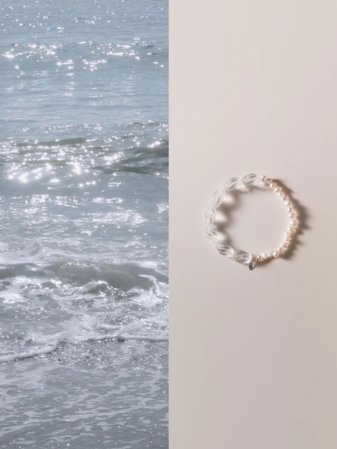 Lumira Clear Quartz Pearl Energy Bracelet