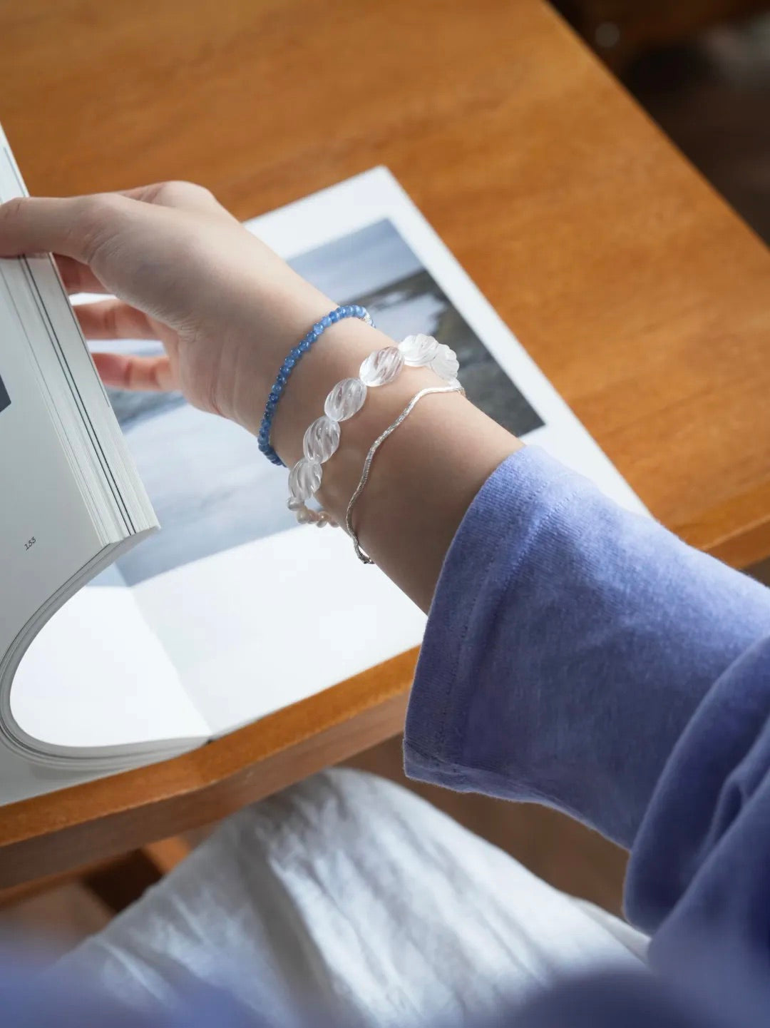 Lumira Clear Quartz Pearl Energy Bracelet