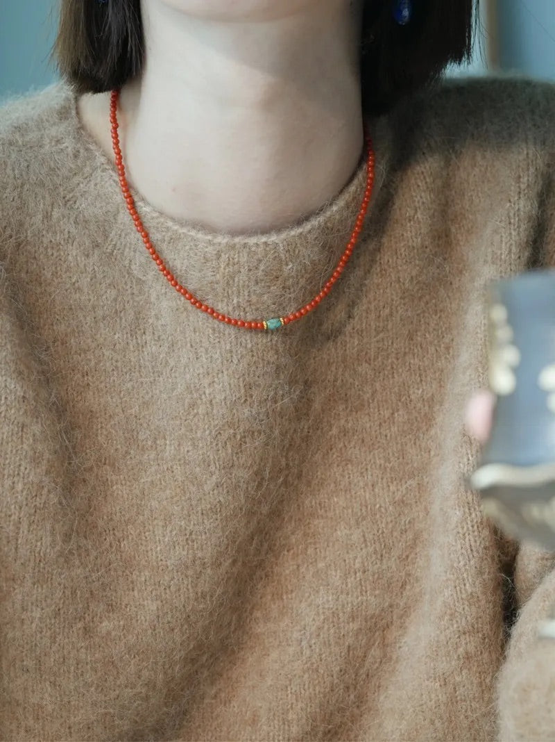 Sienna Red Agate Turquoise Necklace