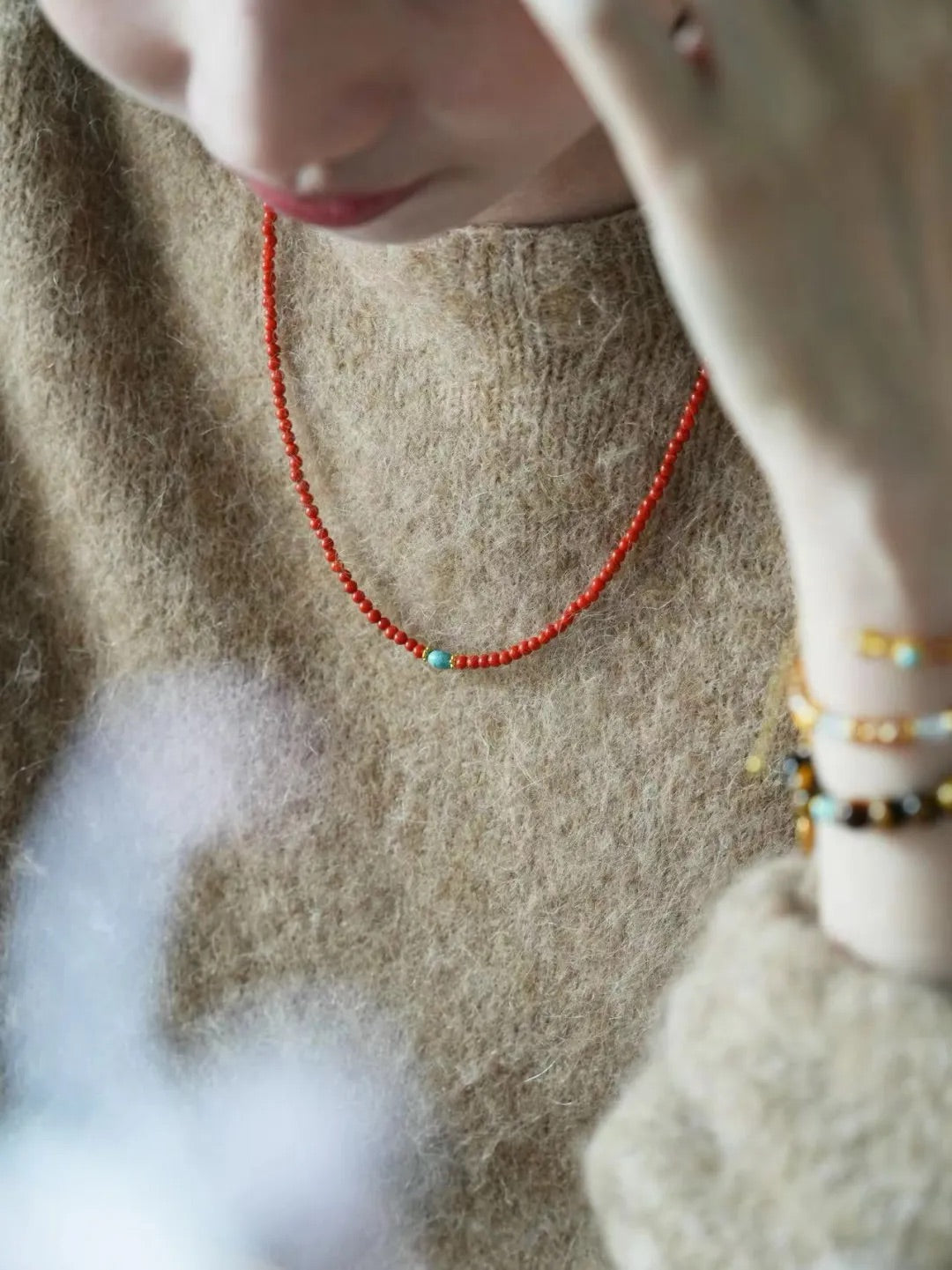 Sienna Red Agate Turquoise Necklace