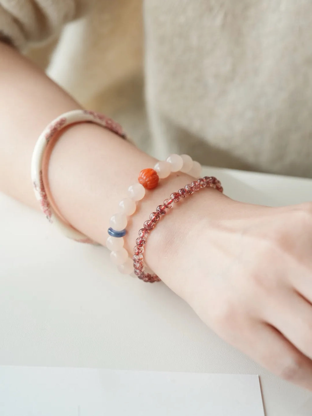 Roselle Pink Chalcedony Energy Bracelet