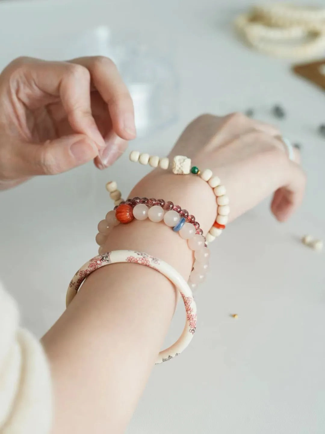 Roselle Pink Chalcedony Energy Bracelet