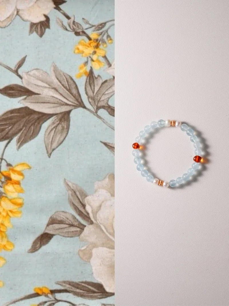 Maris Aquamarine Amber Energy Bracelet
