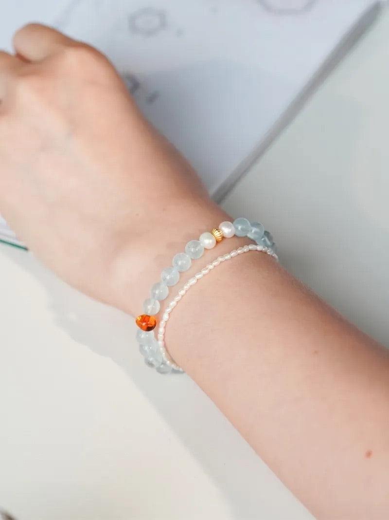 Maris Aquamarine Amber Energy Bracelet