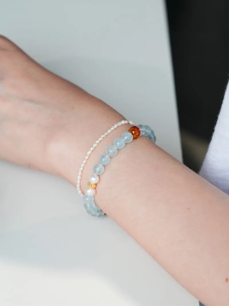 Maris Aquamarine Amber Energy Bracelet