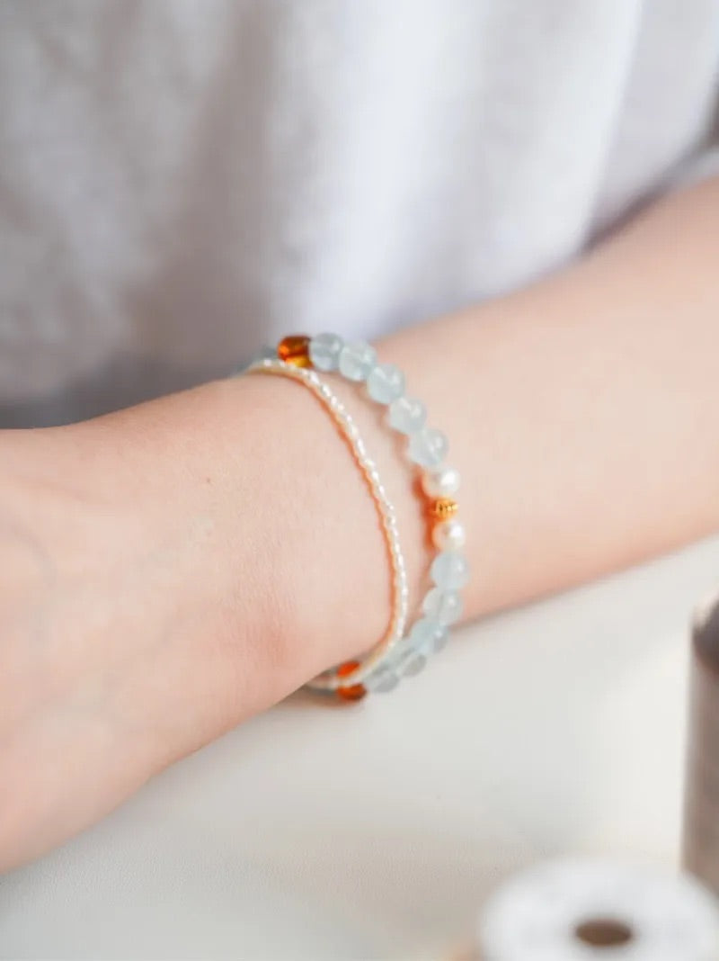 Maris Aquamarine Amber Energy Bracelet
