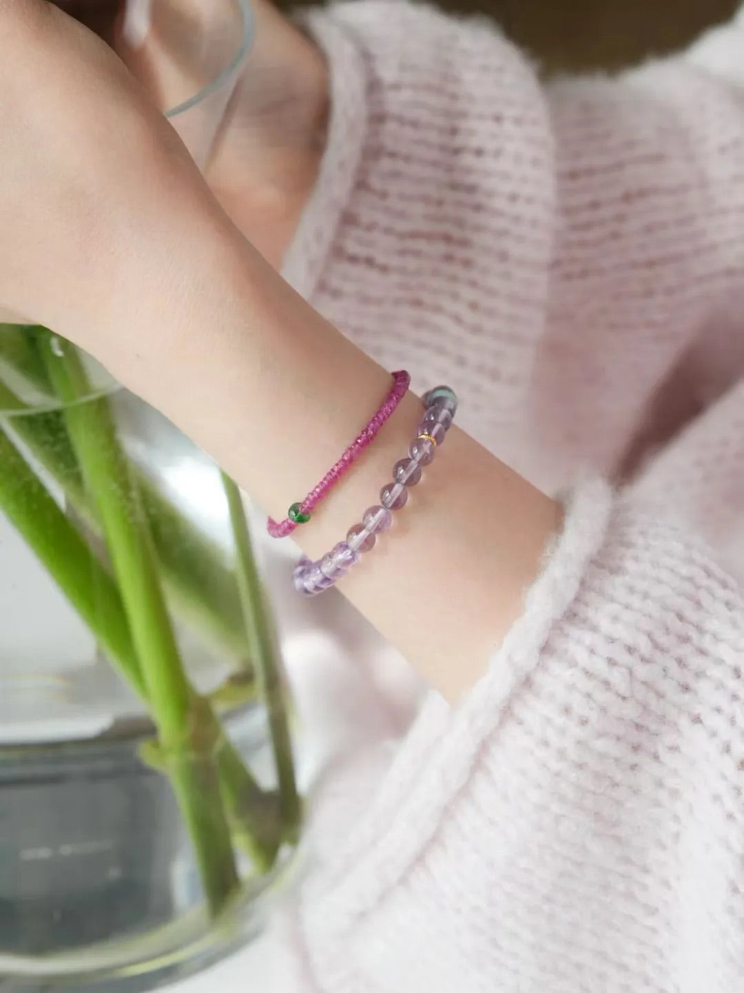Iris Amethyst Jade Energy Bracelet