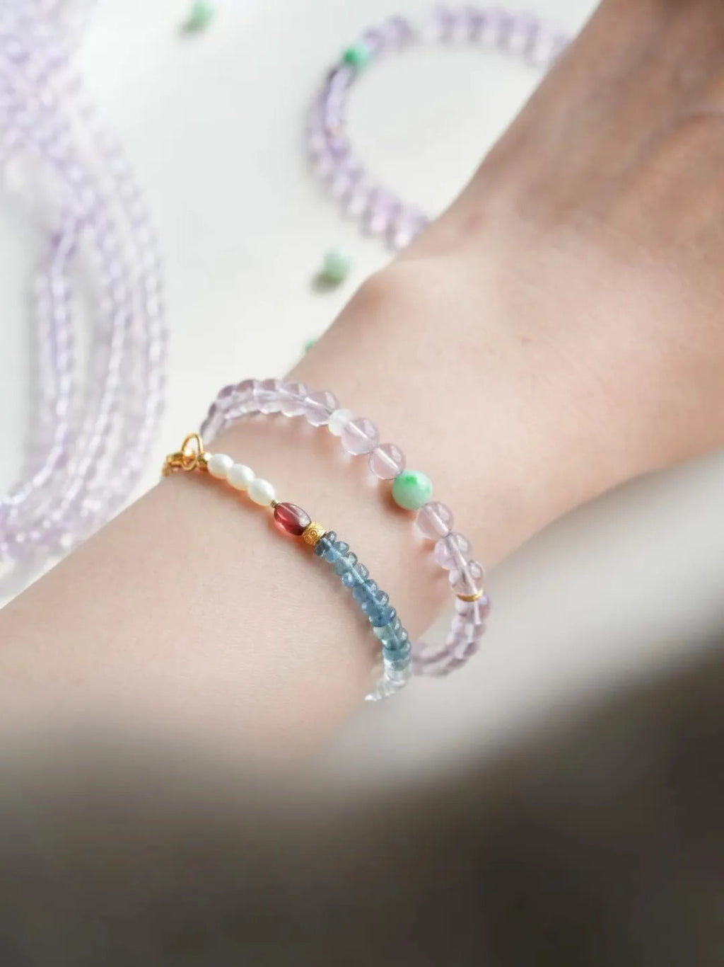 Iris Amethyst Jade Energy Bracelet