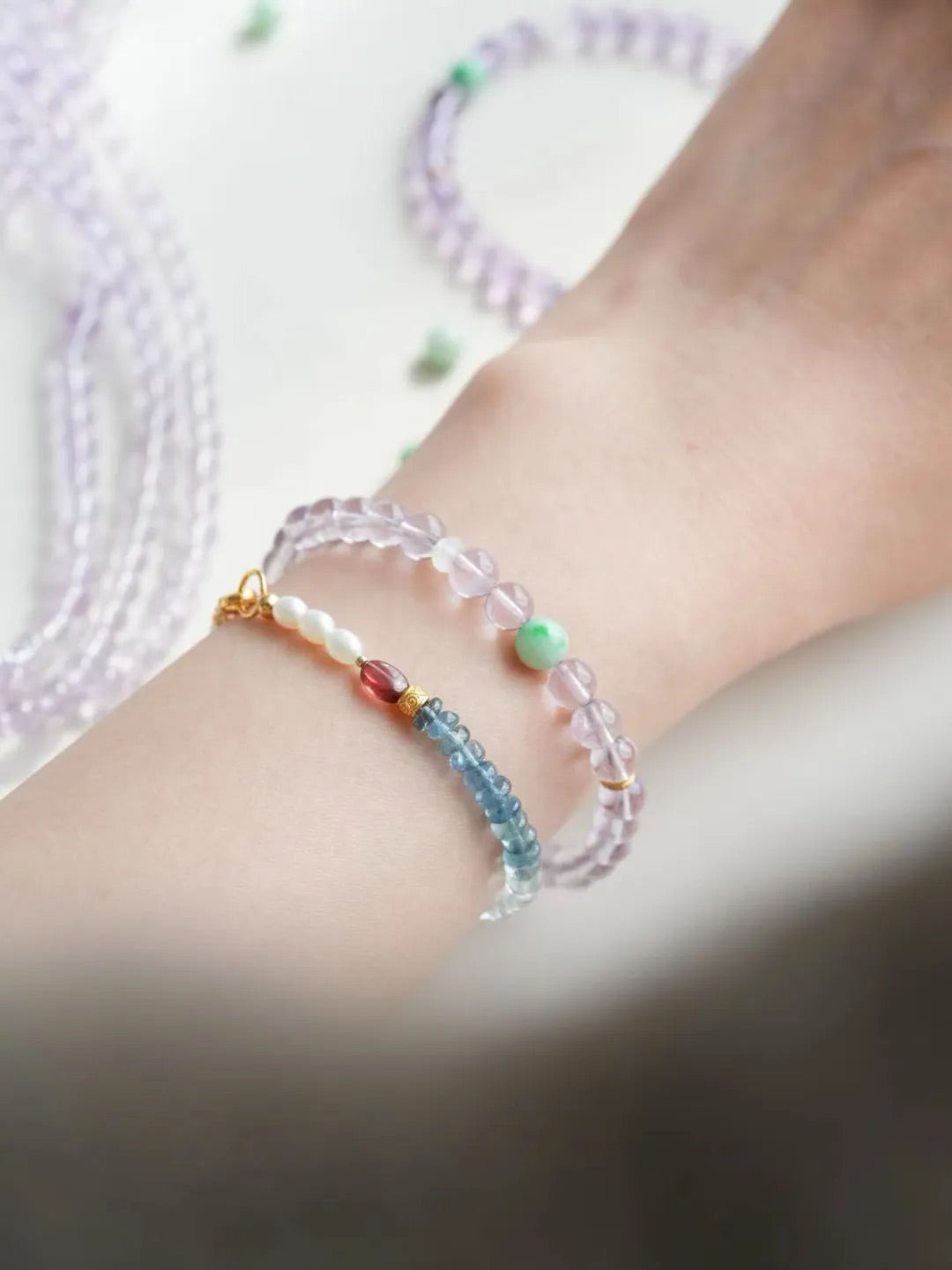 Iris Amethyst Jade Energy Bracelet
