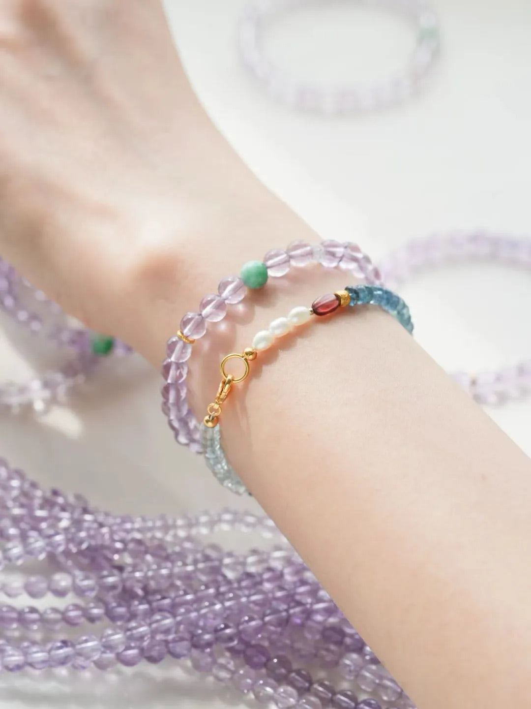 Iris Amethyst Jade Energy Bracelet