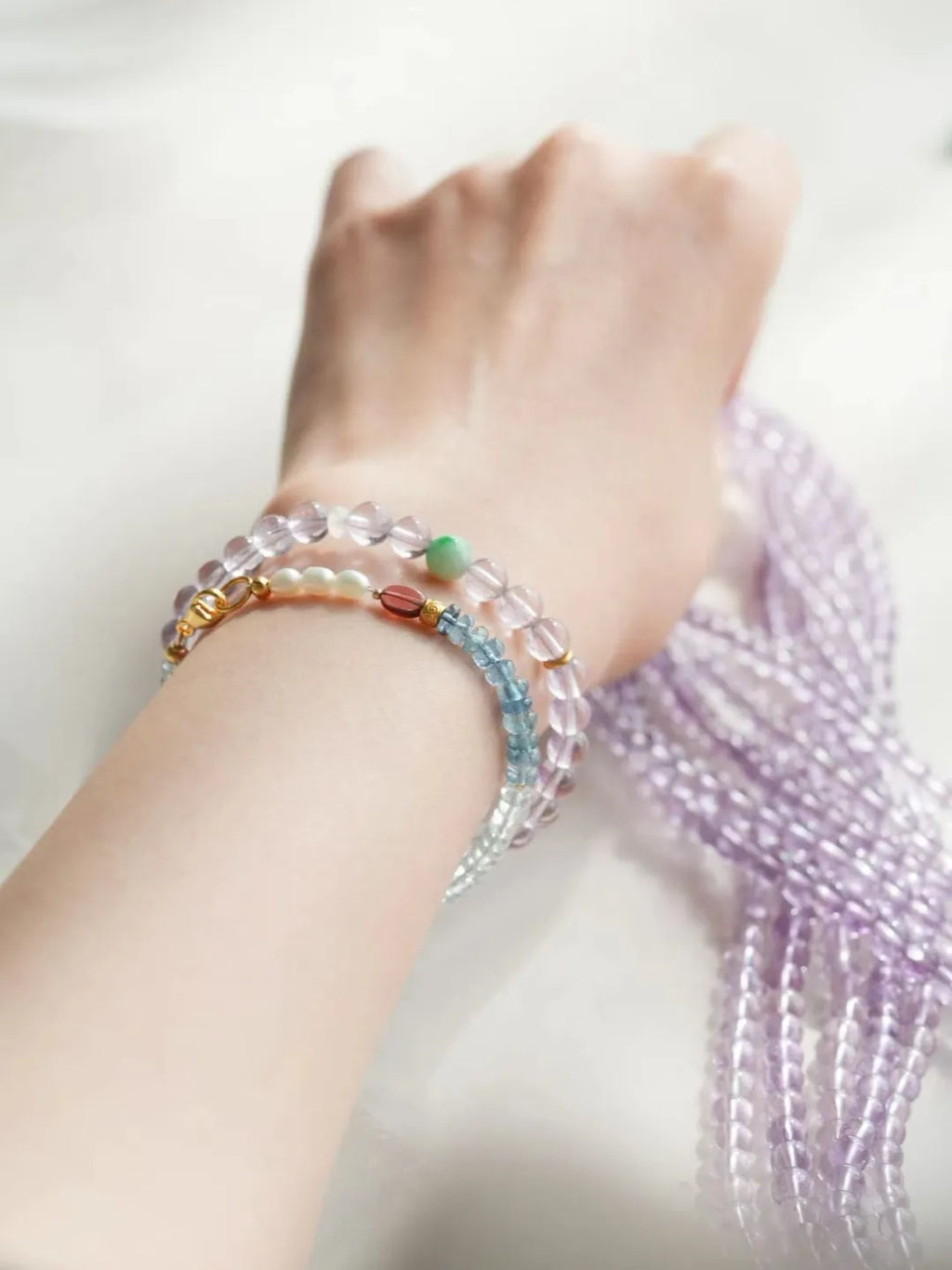 Iris Amethyst Jade Energy Bracelet