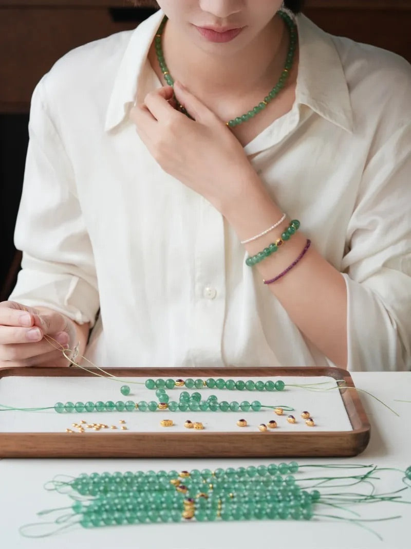 Sylvie Green Strawberry Quartz Energy Bracelet