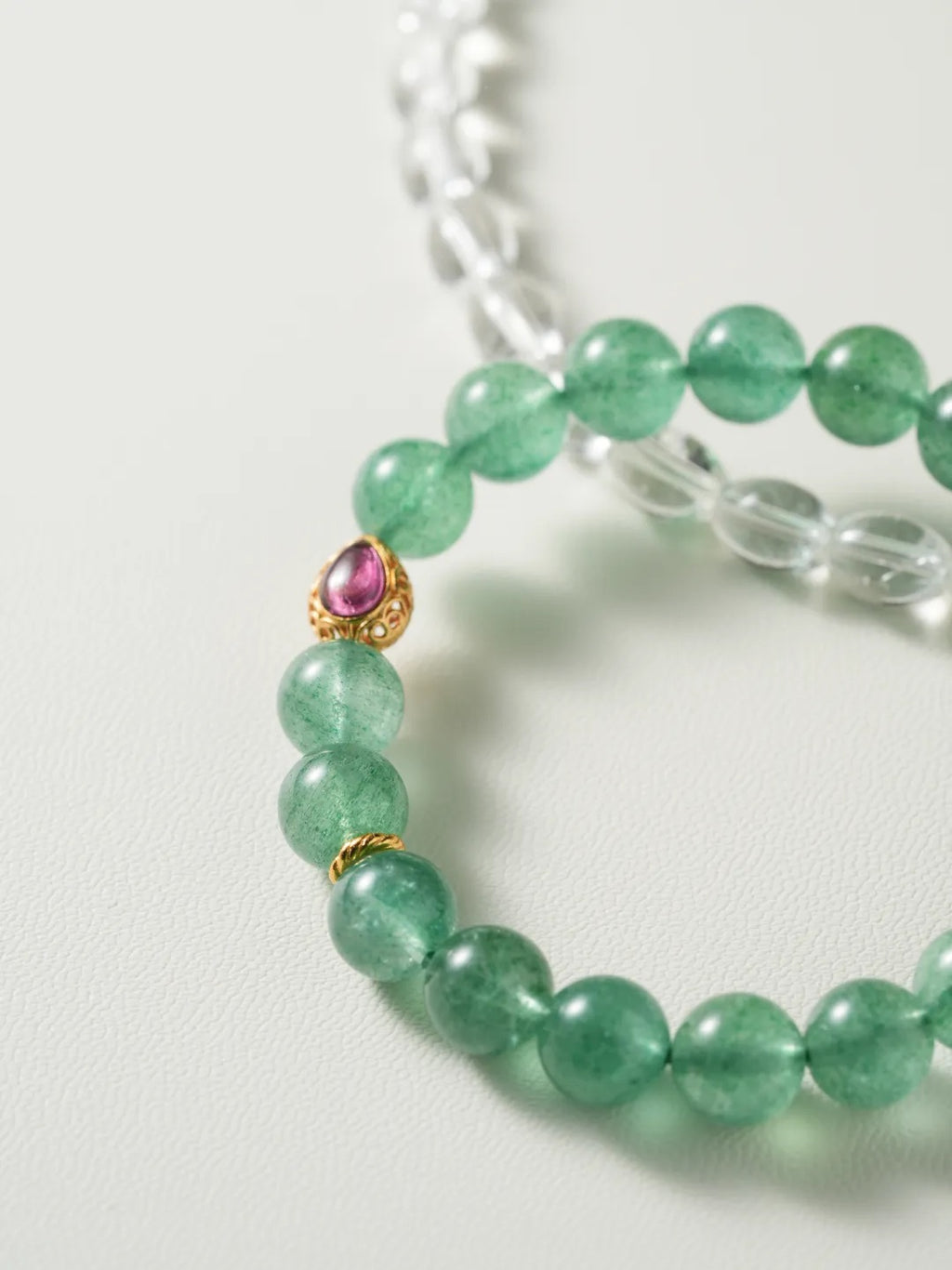 Sylvie Green Strawberry Quartz Energy Bracelet
