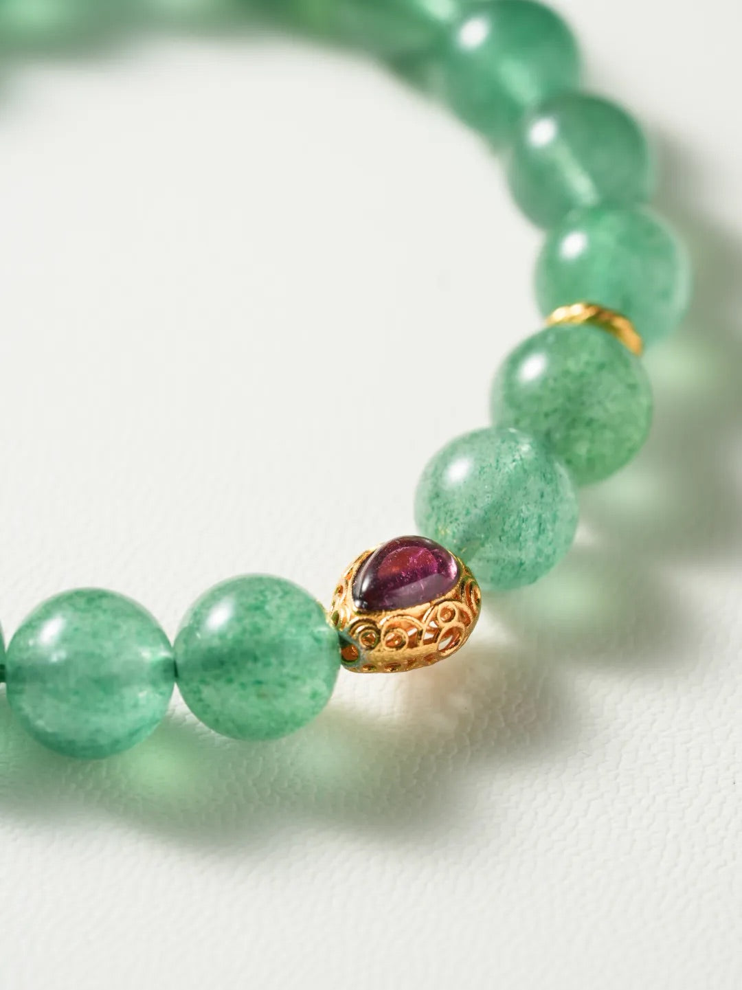 Sylvie Green Strawberry Quartz Energy Bracelet