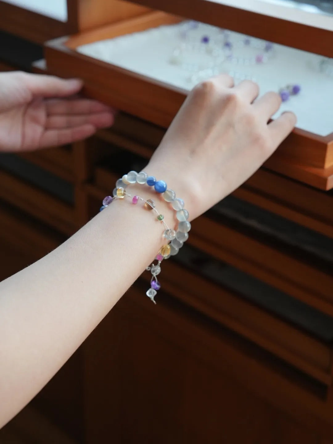 Selene Grey Moonstone Kyanite Energy Bracelet