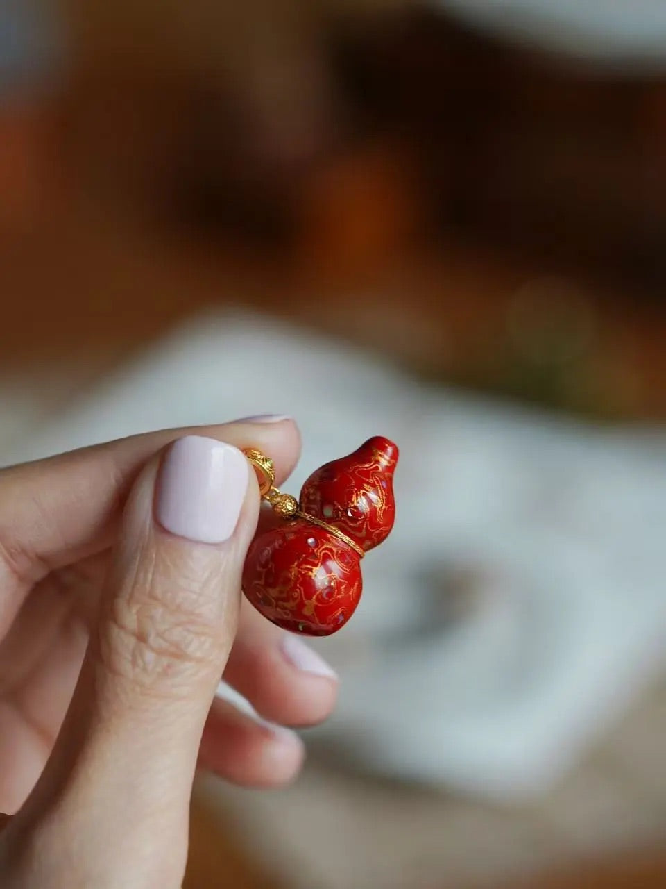 Amara Lacquer Gourd Charm Necklace