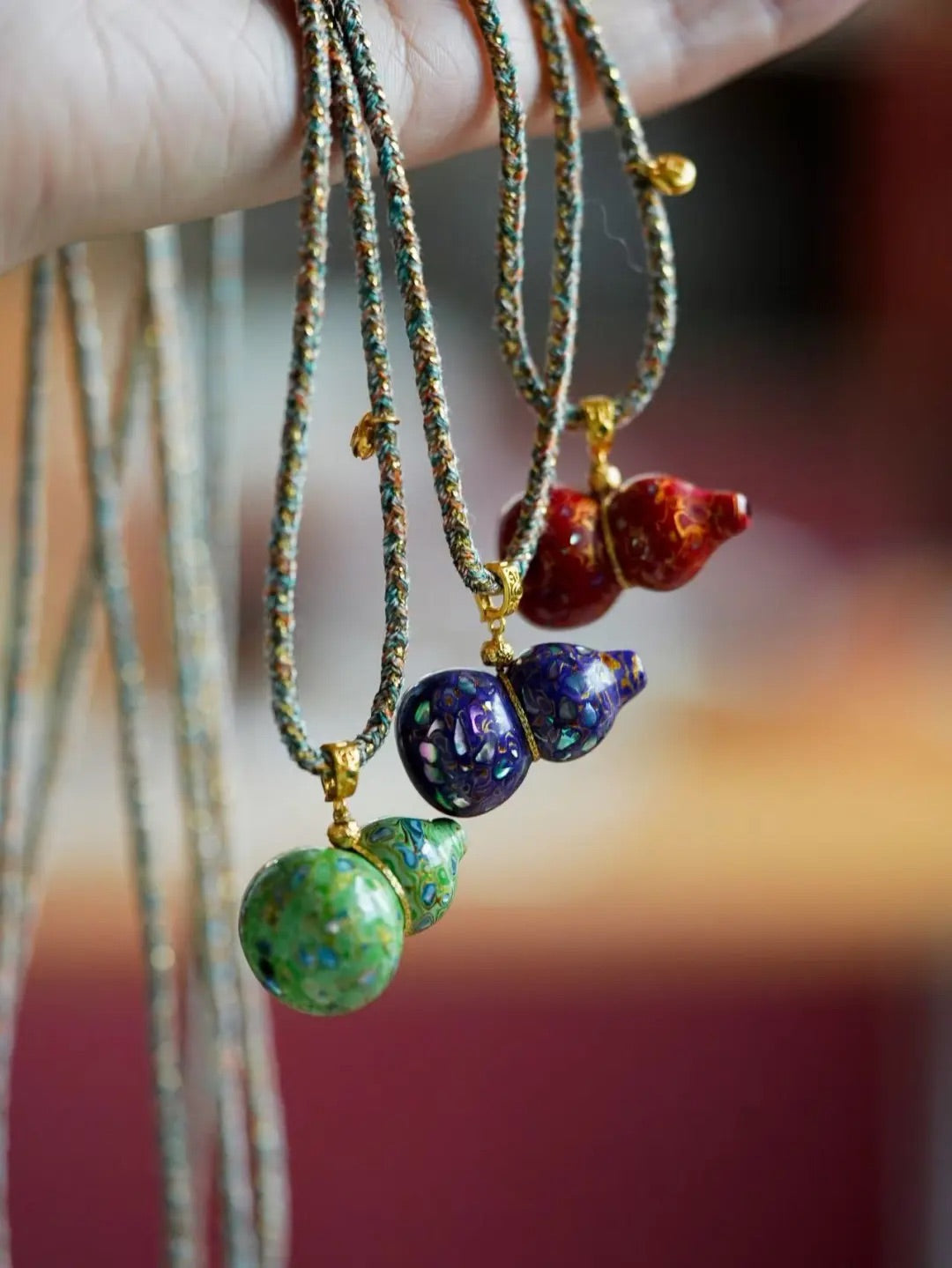 Amara Lacquer Gourd Charm Necklace