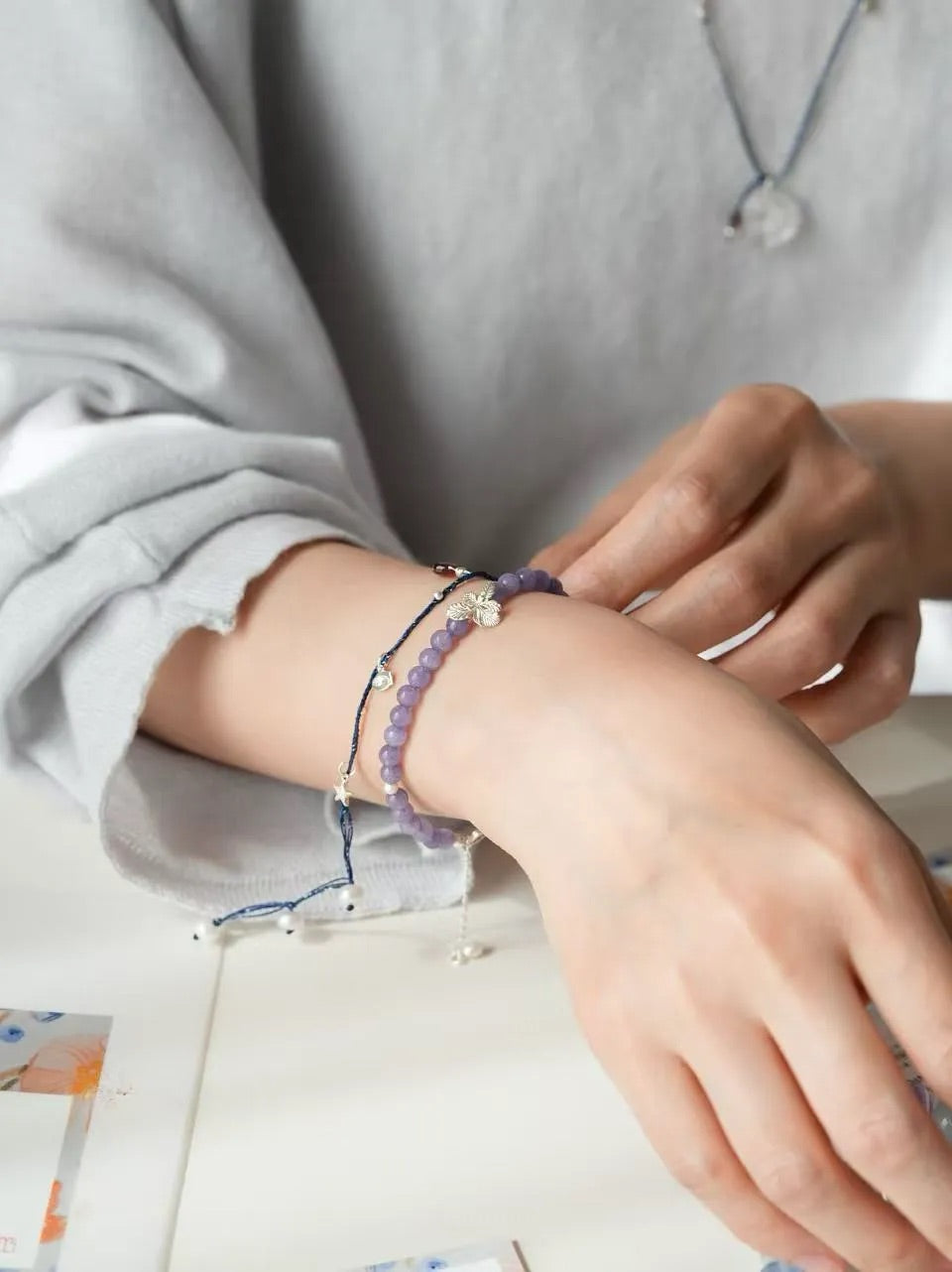 Marea Garnet Pearl Energy Bracelet
