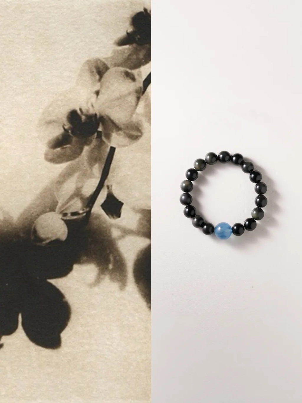 Eclipse Obsidian Aquamarine Energy Bracelet