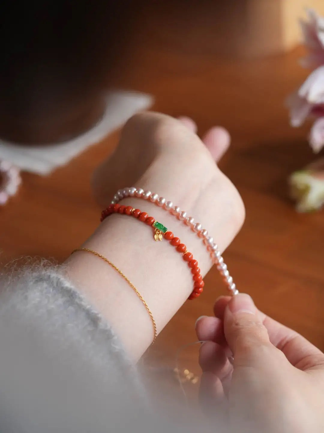 Asha Nanhong Cinnabar Energy Bracelet