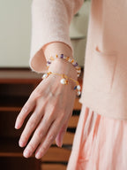 Inner Light Multi-Gem Pearl Bangle
