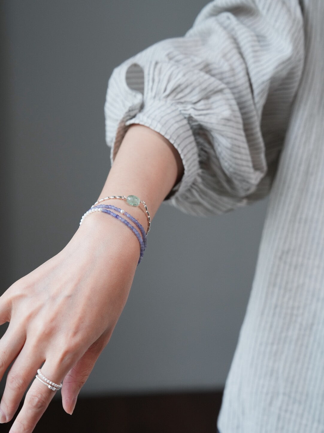 Tanzanite Pearl Energy Bracelet