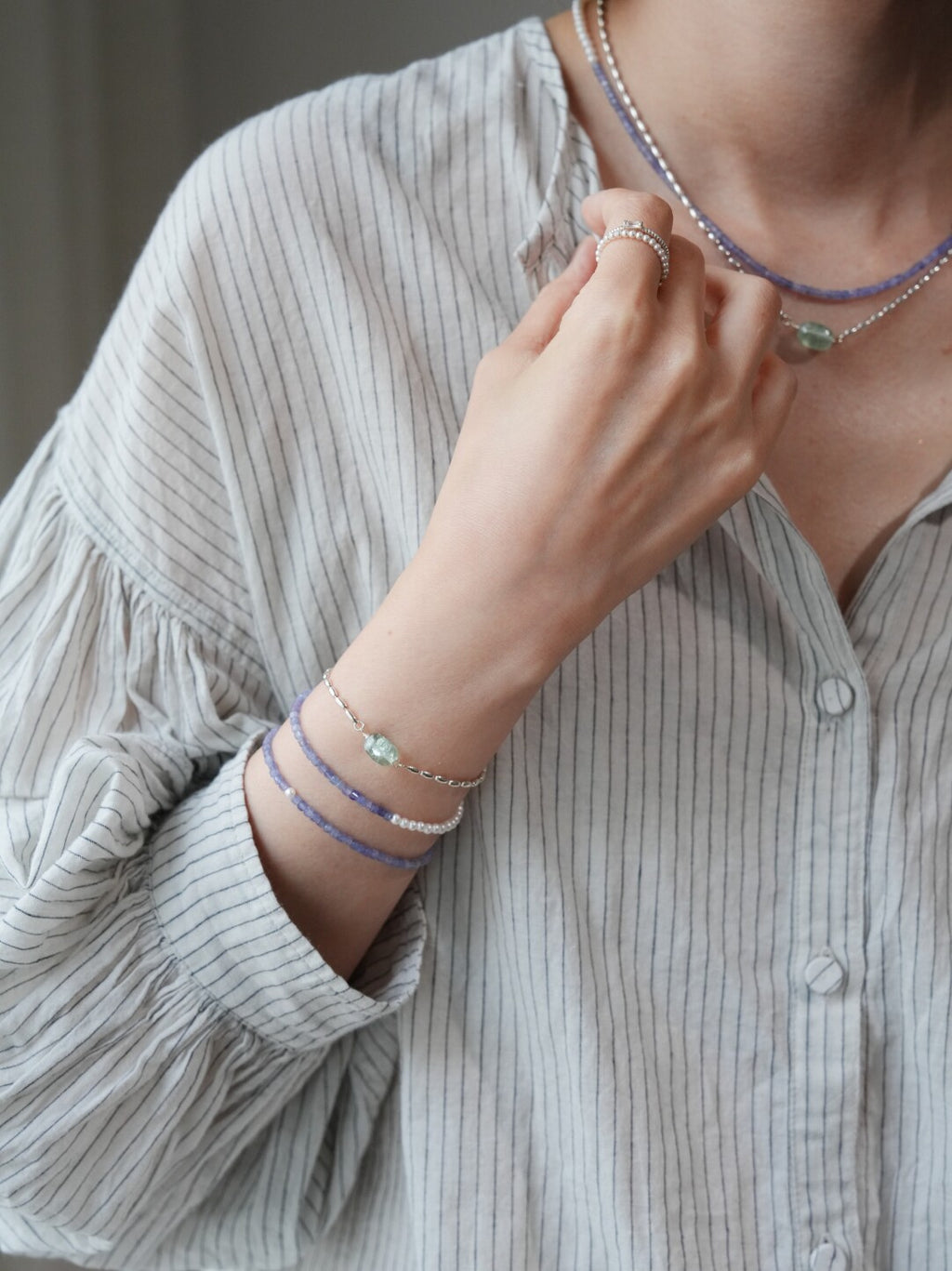Tanzanite Pearl Energy Bracelet