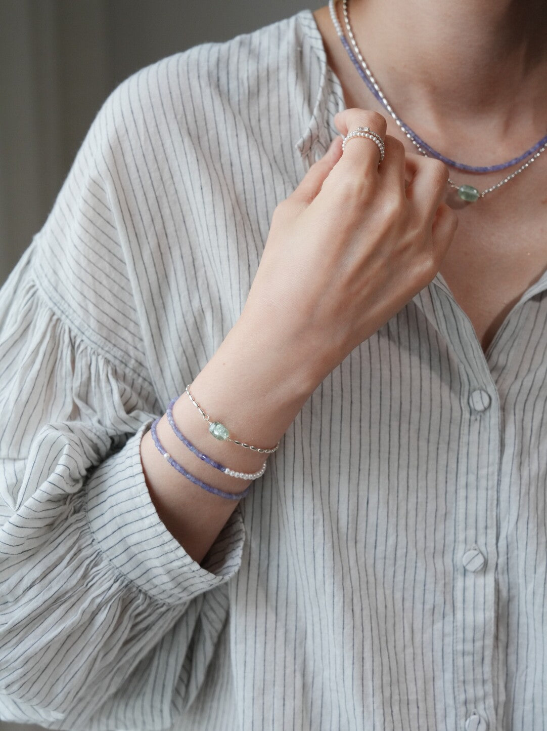 Tanzanite Pearl Energy Bracelet