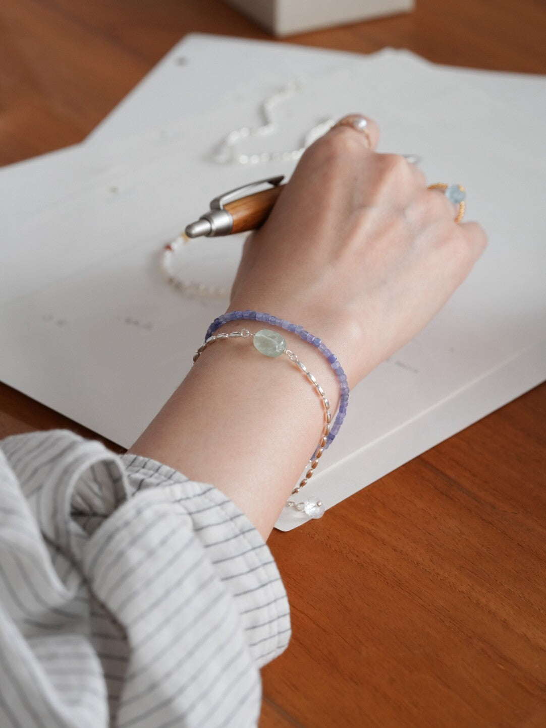 Tanzanite Pearl Energy Bracelet